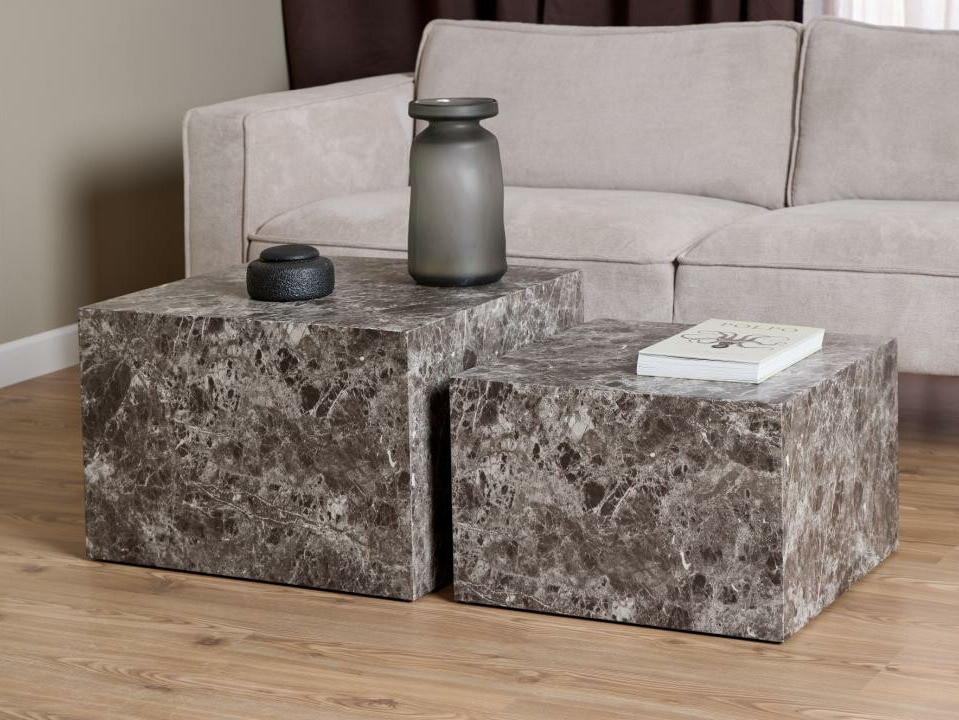 Dohányzóasztal szett Norsica 603 (Barna márvány)