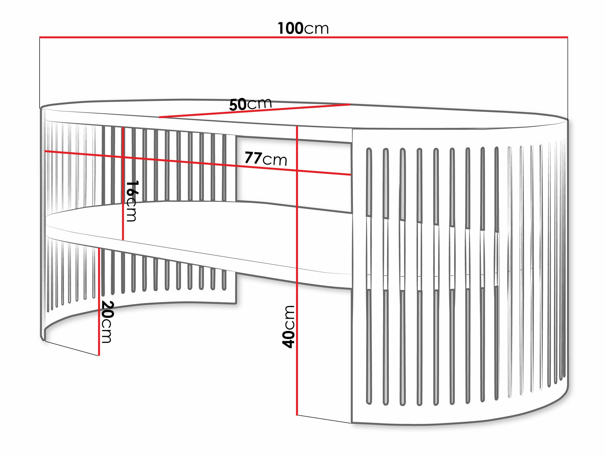 Dohányzóasztal Evanola 103 (Fekete + Fehér)