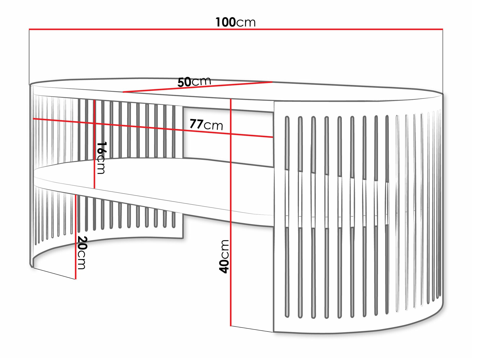 Dohányzóasztal Sordore 117 (Rózsaszín + Fehér)