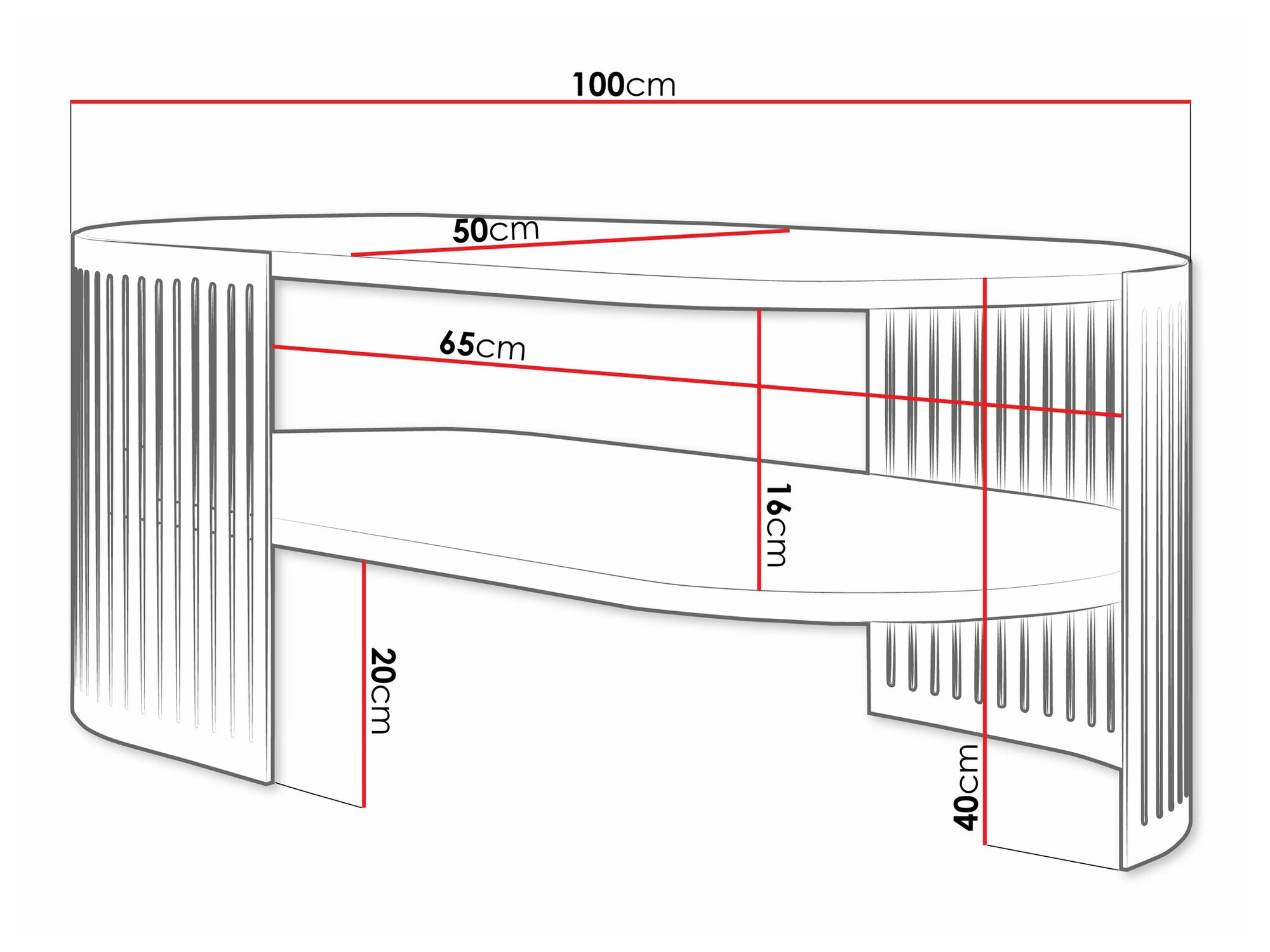 Dohányzóasztal Sordore 120 (Rózsaszín + Fehér)