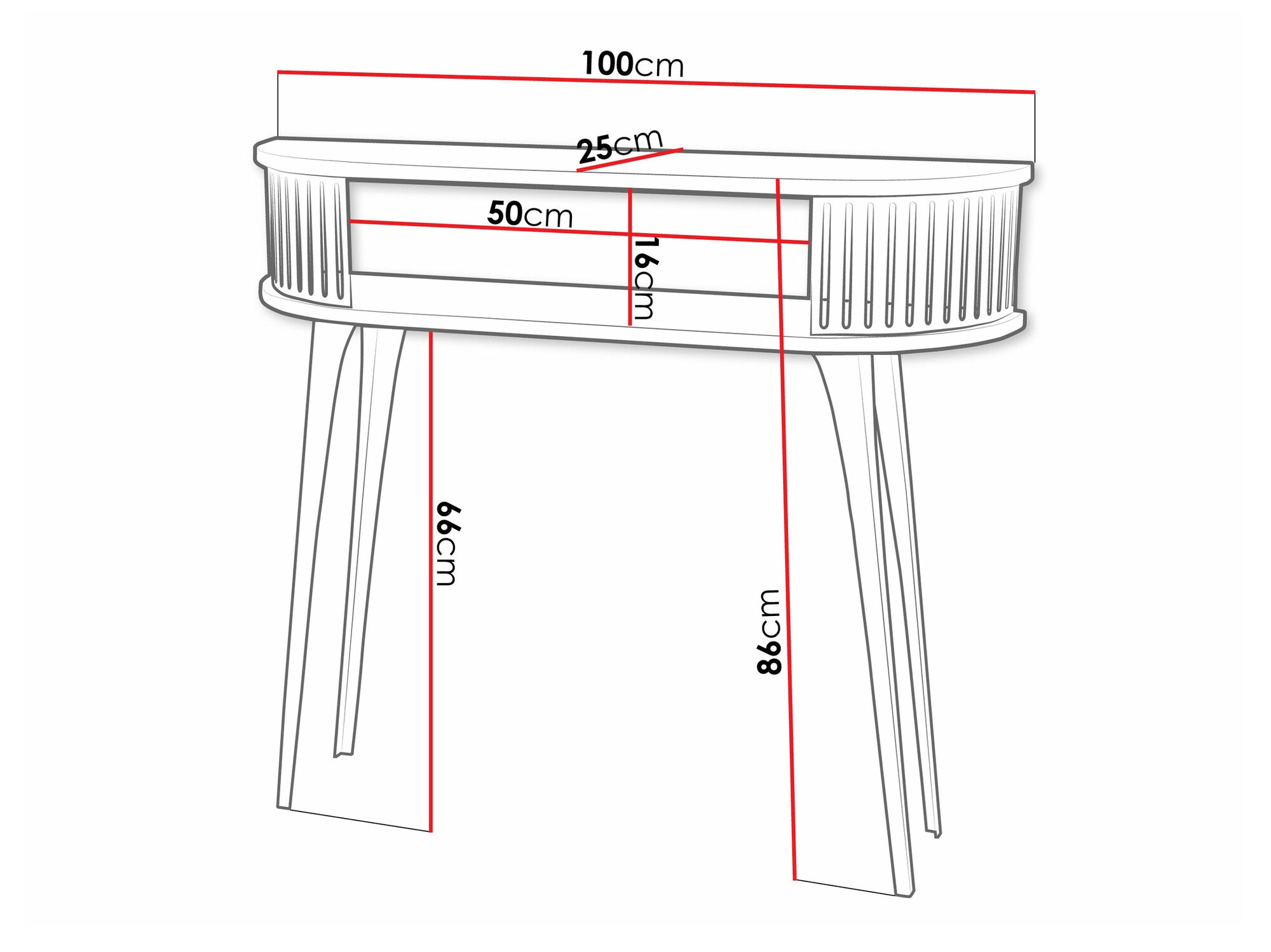 Konzolasztal Sordore 113 (Rózsaszín + Fehér)