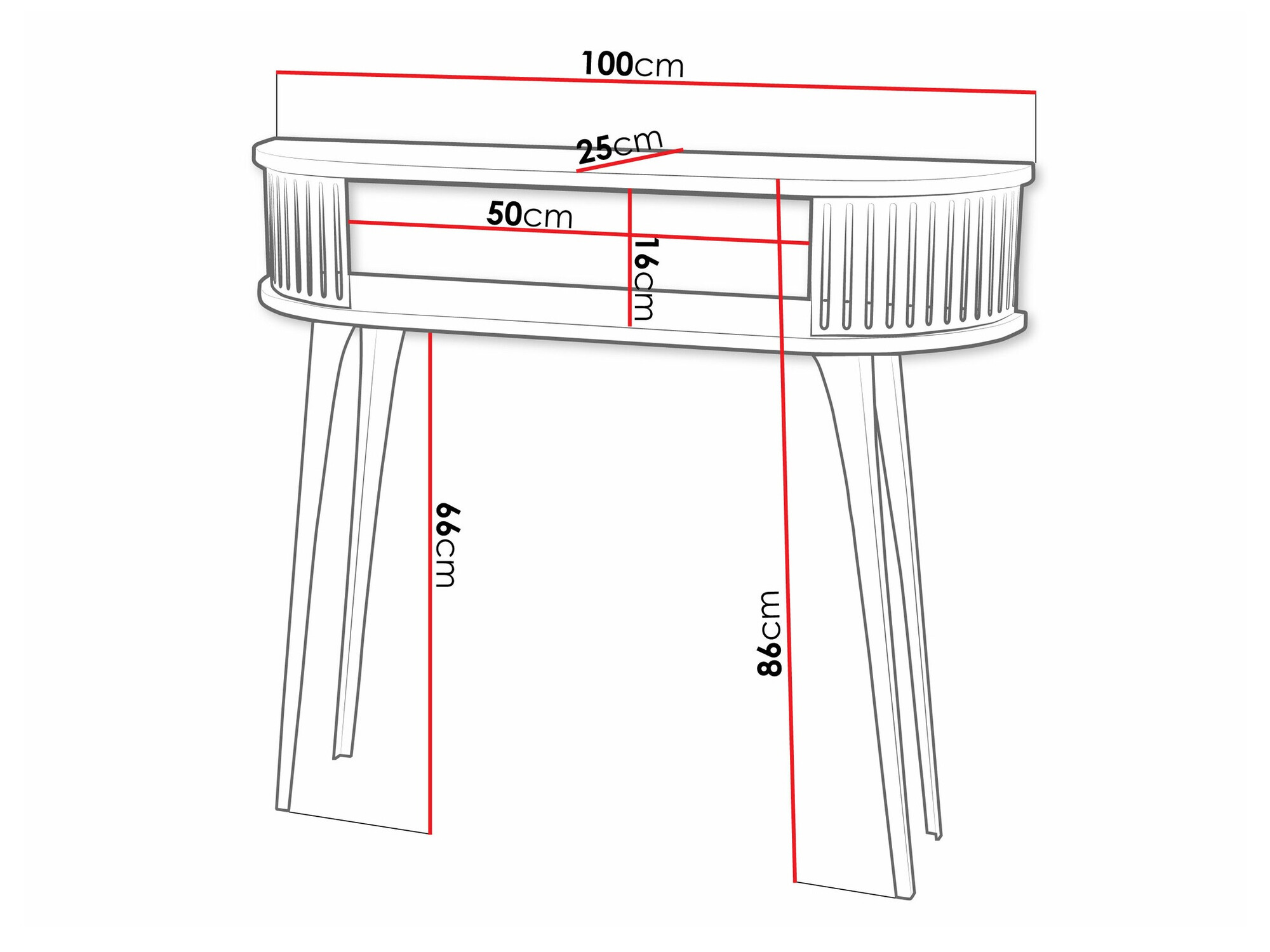 Konzolasztal Vitum (Fekete + Fehér)
