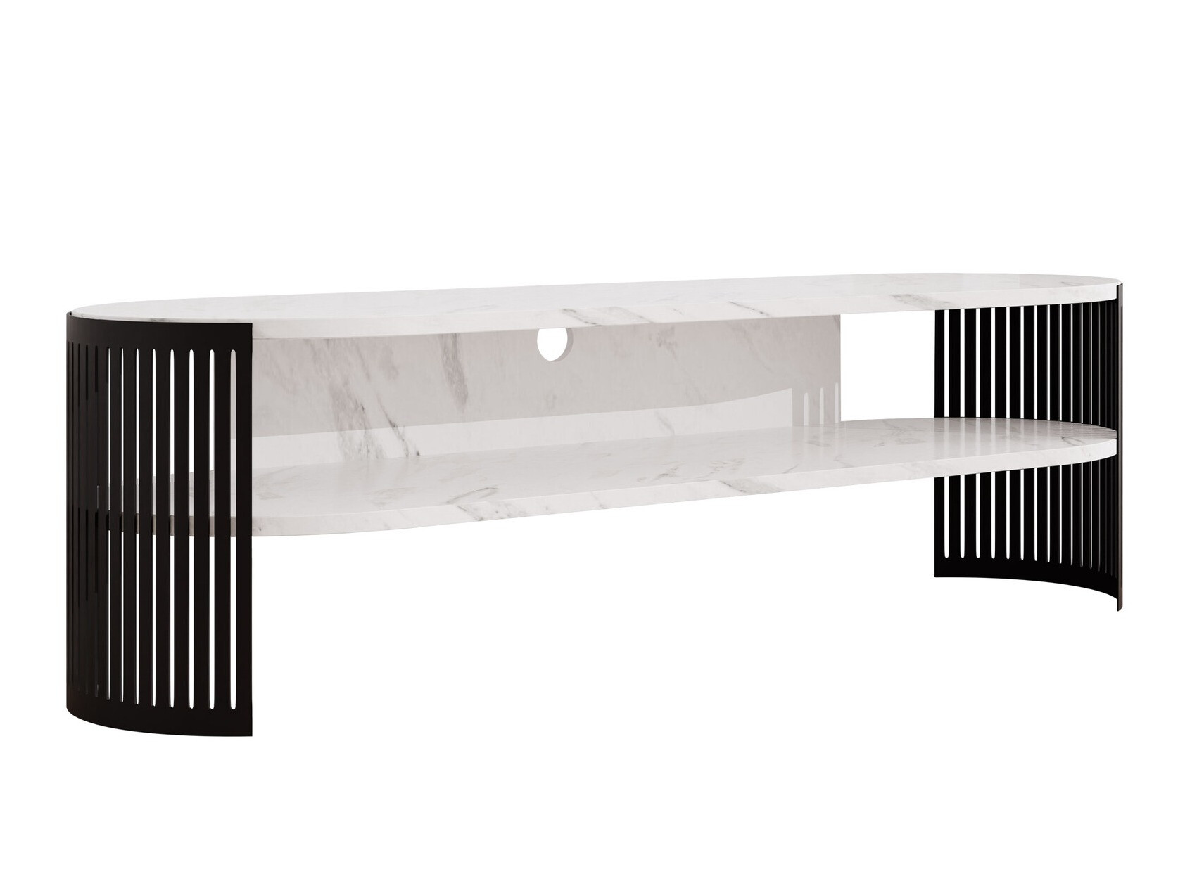 TV-állvány Civer (Fekete + Fehér márvány)