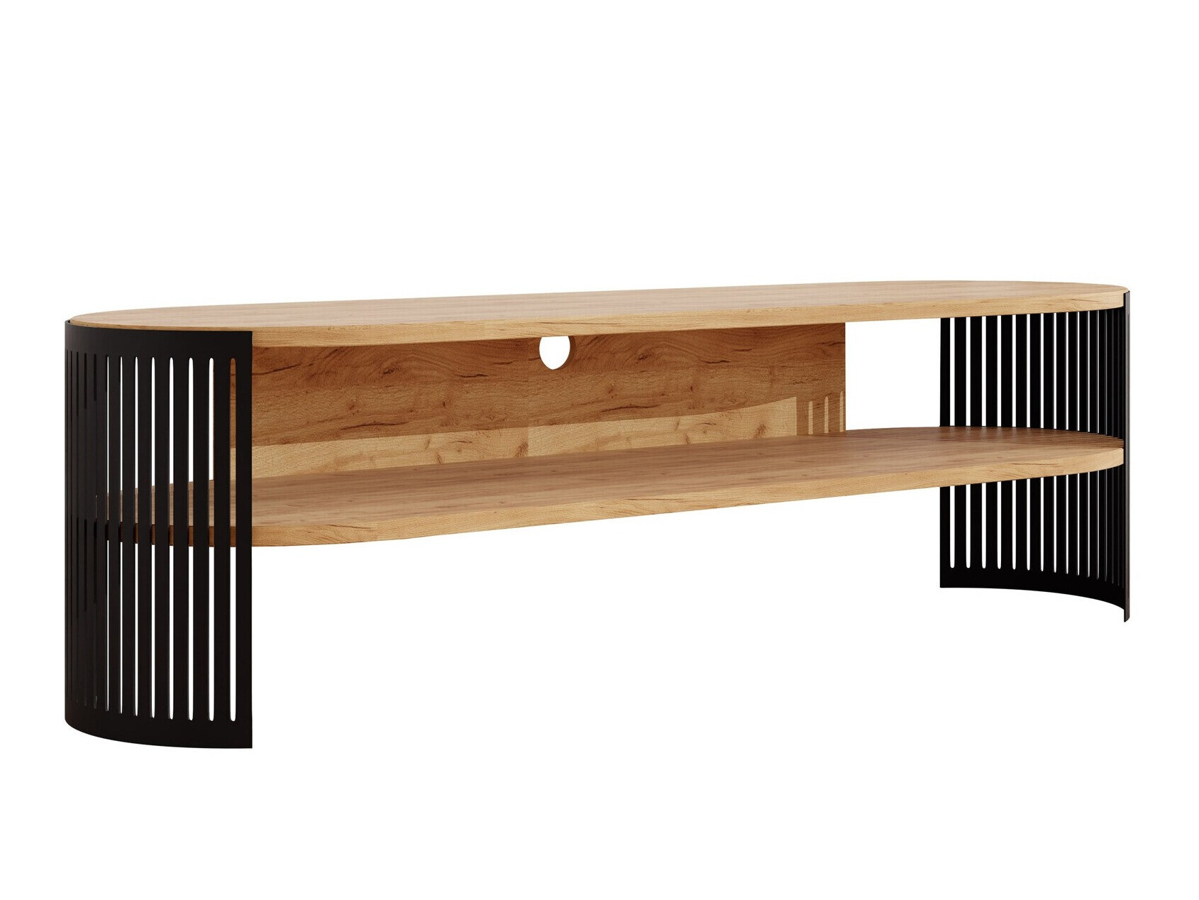 TV-állvány Civer (Fekete + Kézműves aranytölgy)