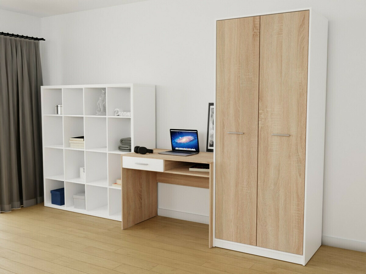 Otthoni iroda készlet Novsore 153 (Fehér + Sonoma tölgy)