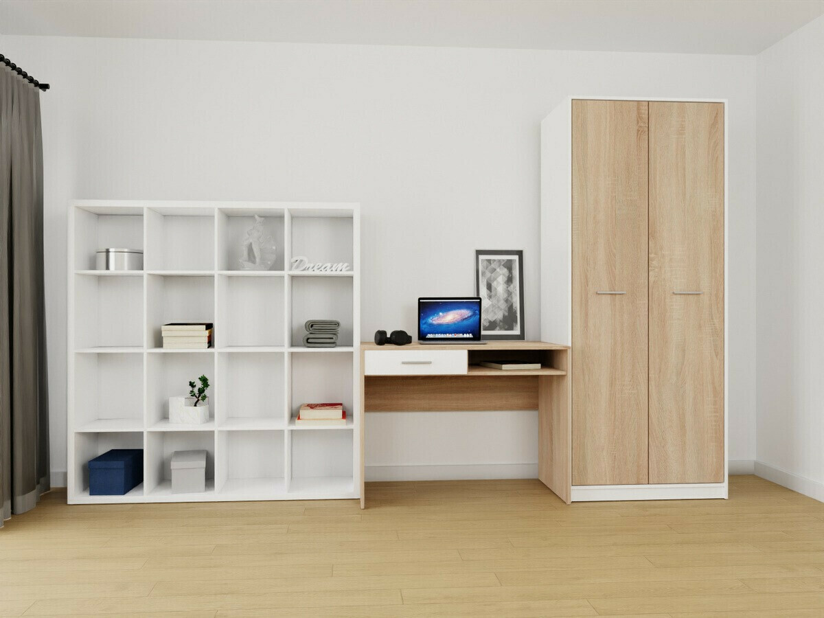 Otthoni iroda készlet Novsore 153 (Fehér + Sonoma tölgy)