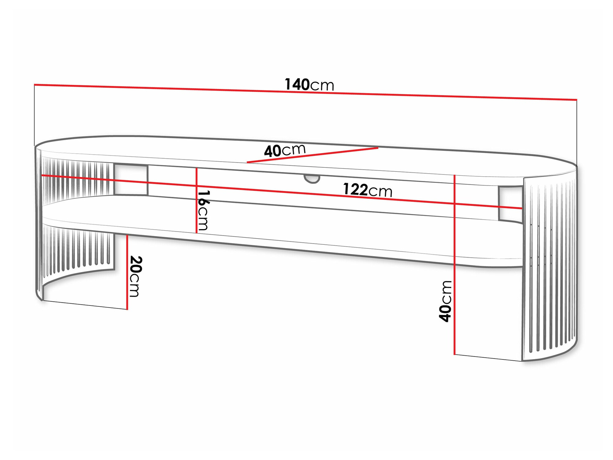 TV-állvány Civer I (Aranysárga + Fehér)