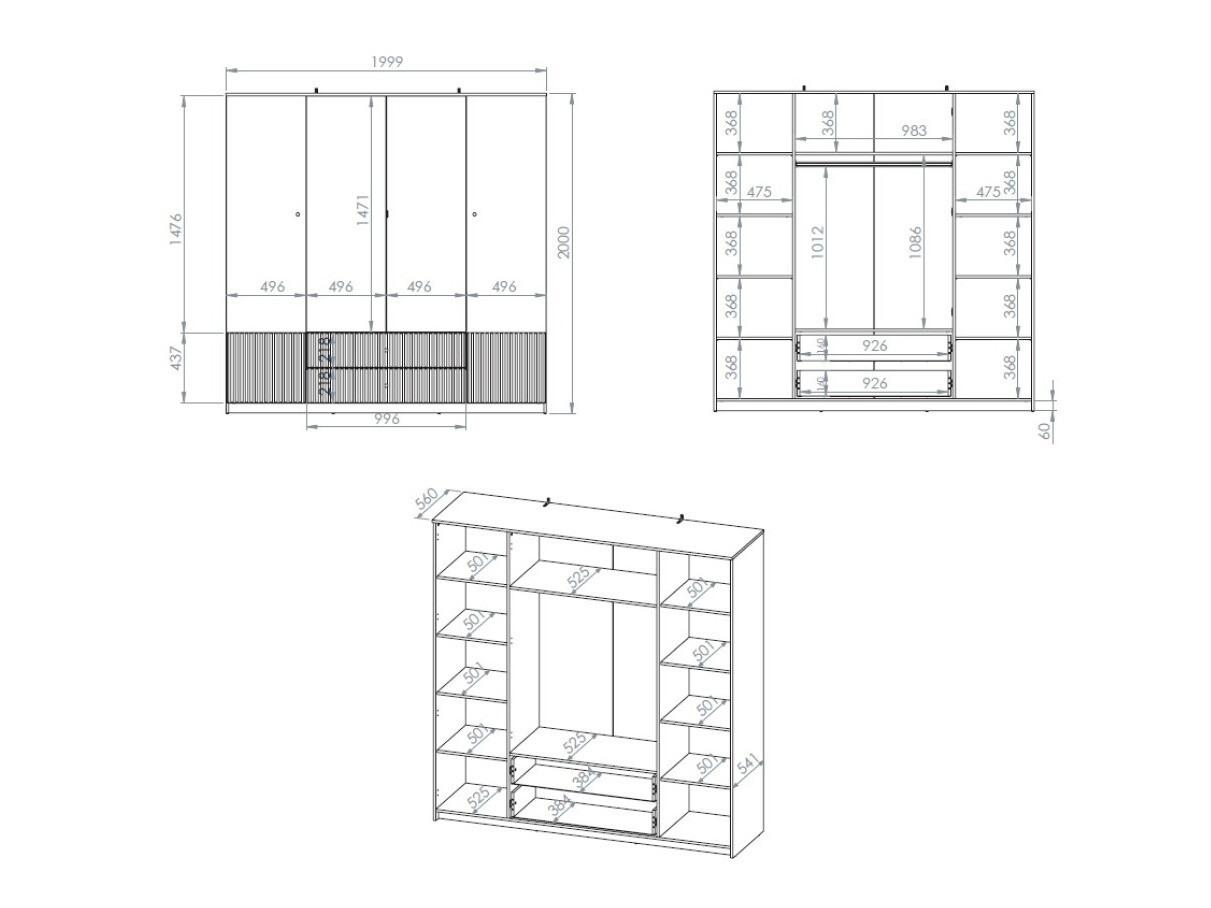 Gardróbszekrény Etmava 100
