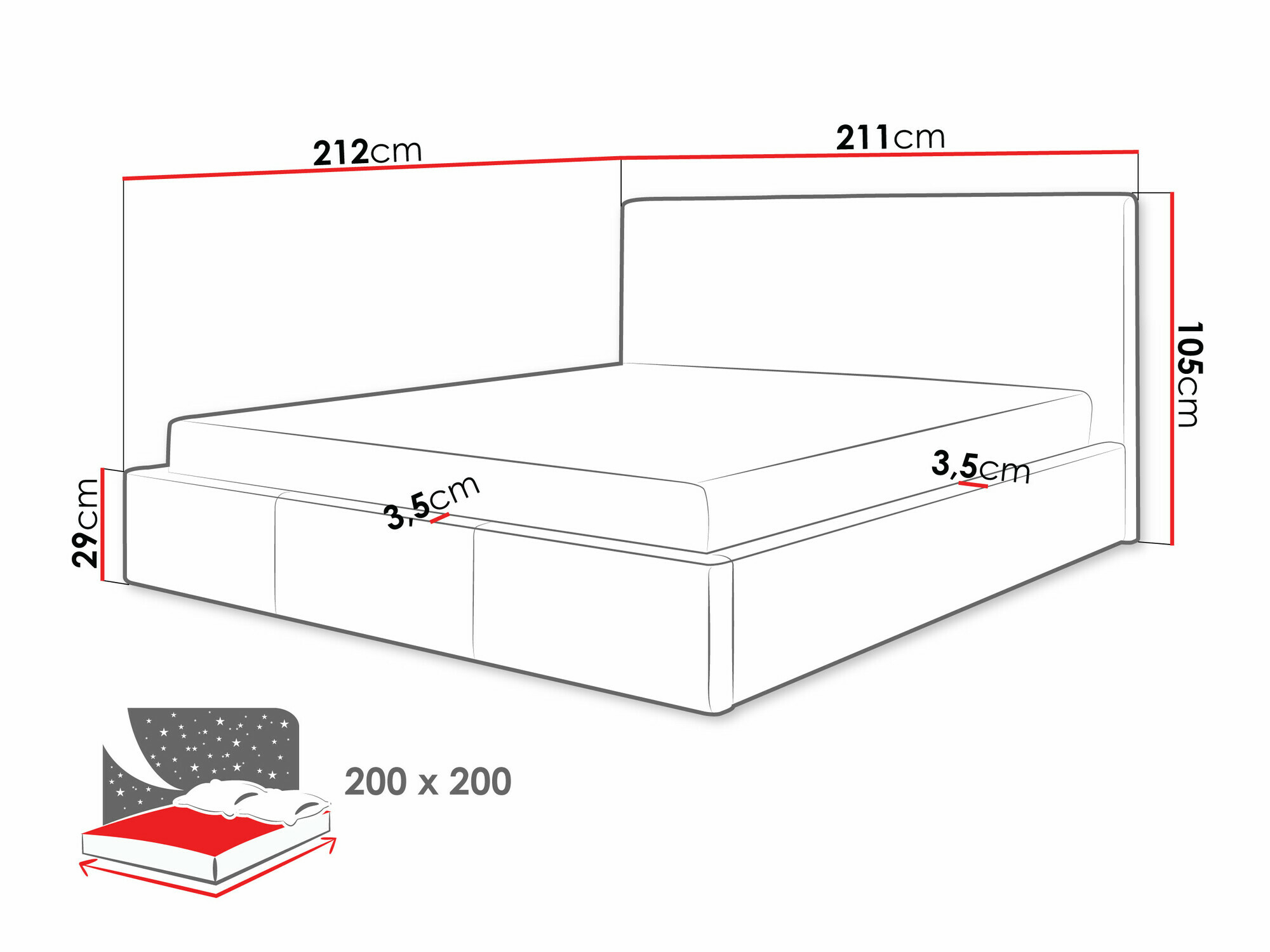 Ágy ComfiDream 125 (Lars 90)