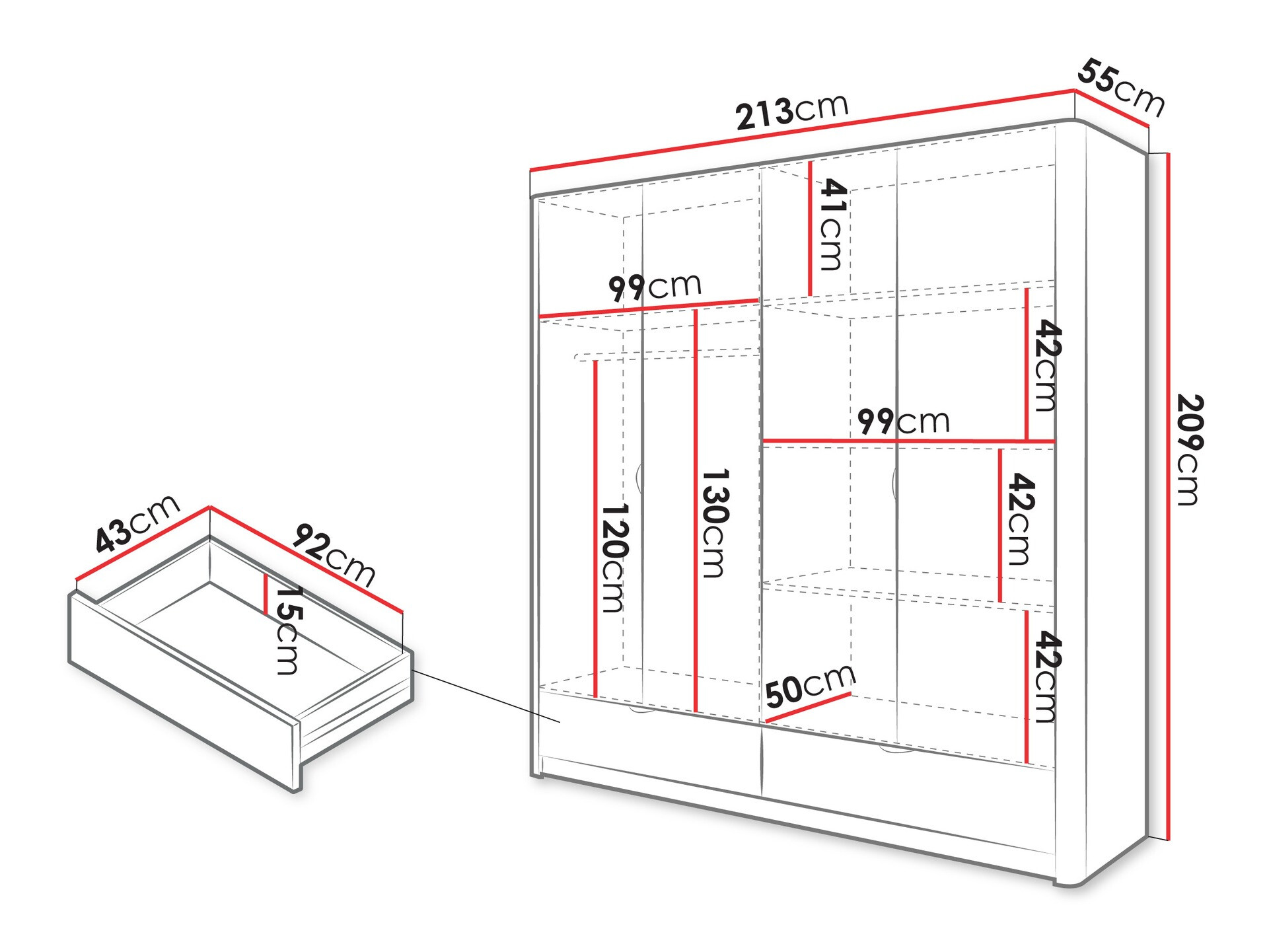 Gardróbszekrény Versoe 111