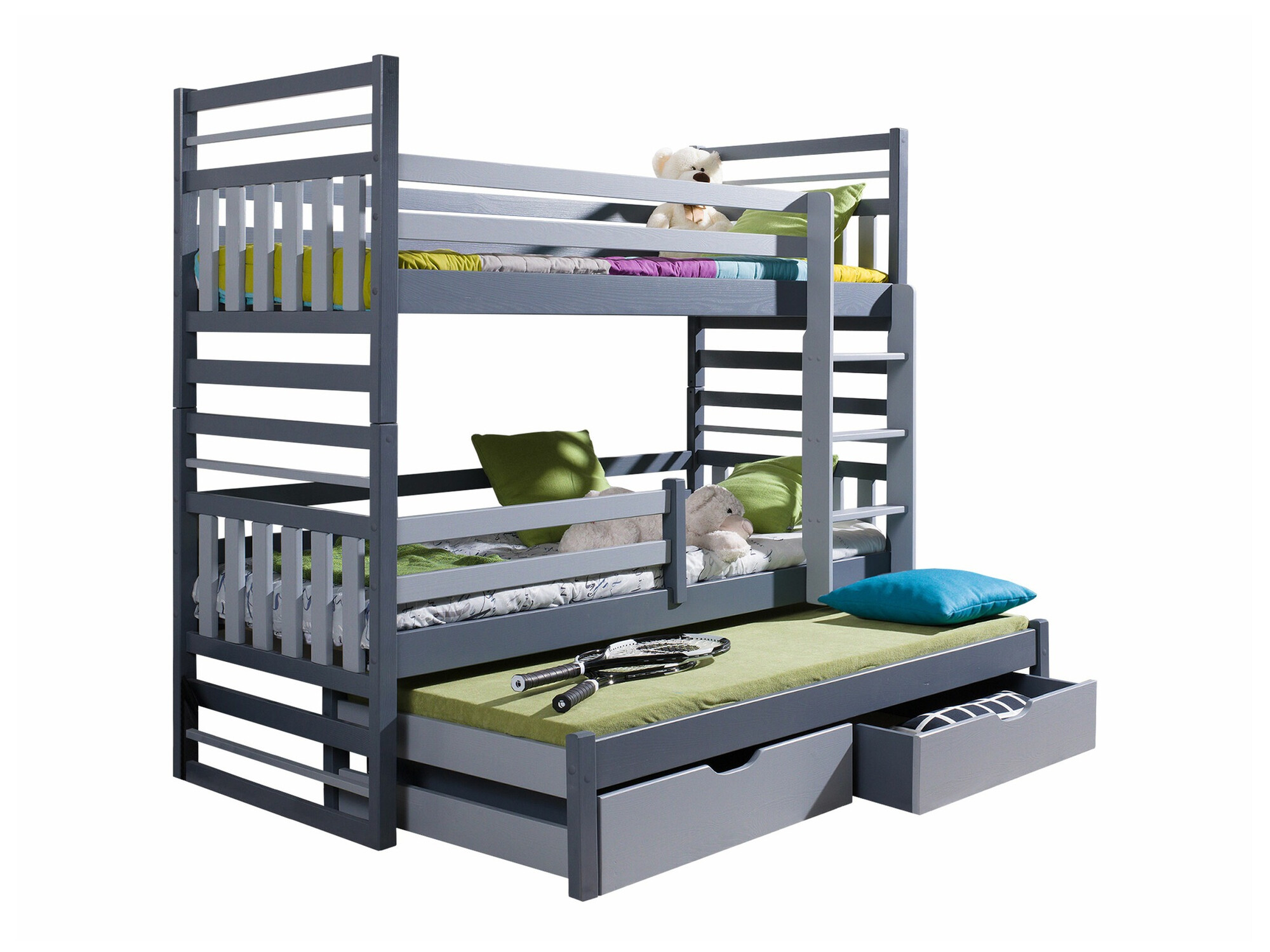 Emeletes ágy Henderson 123 (Grafit + Szürke)