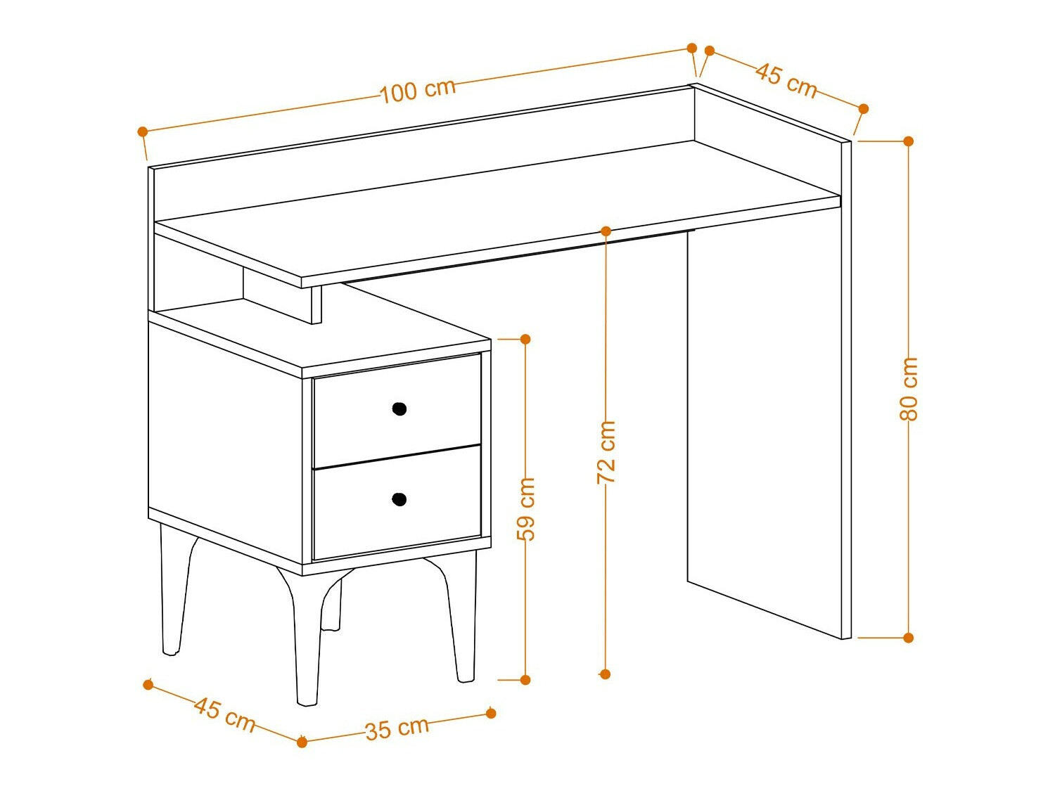 Íróasztal Kailua 2351