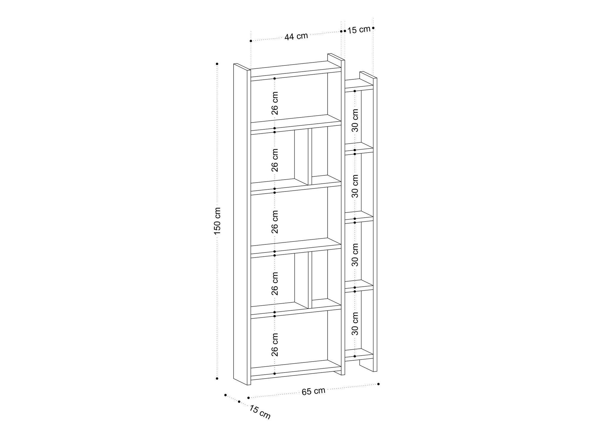 Könyvespolc Kailua 2349