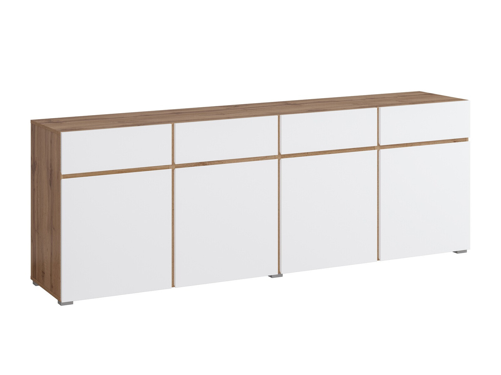 Komód Alfere 100 (Wotan tölgy + Fehér)