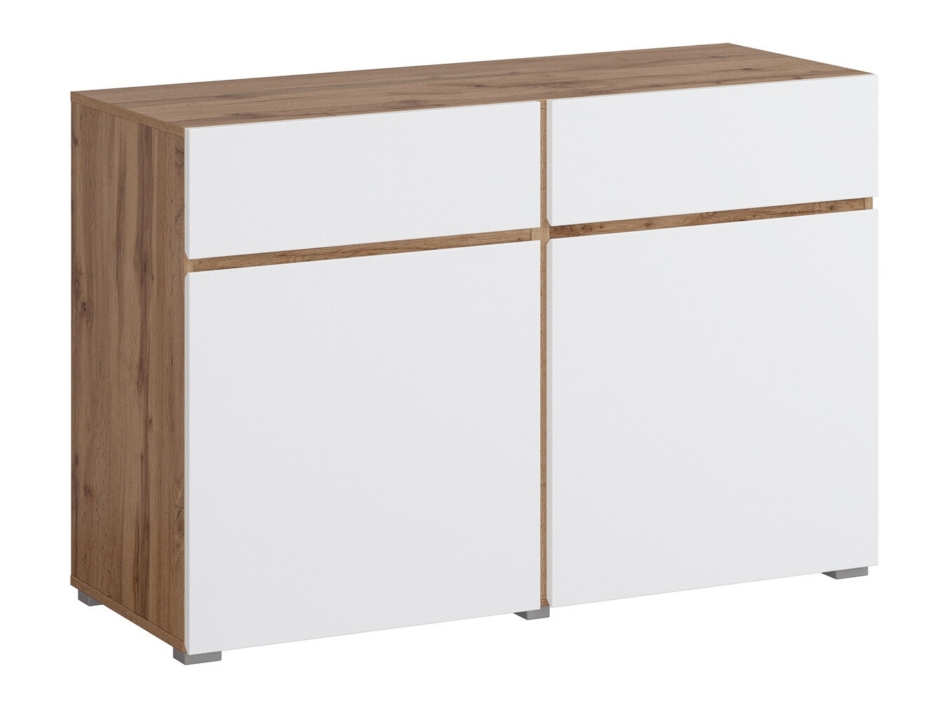 Komód Alfere 104 (Wotan tölgy + Fehér)