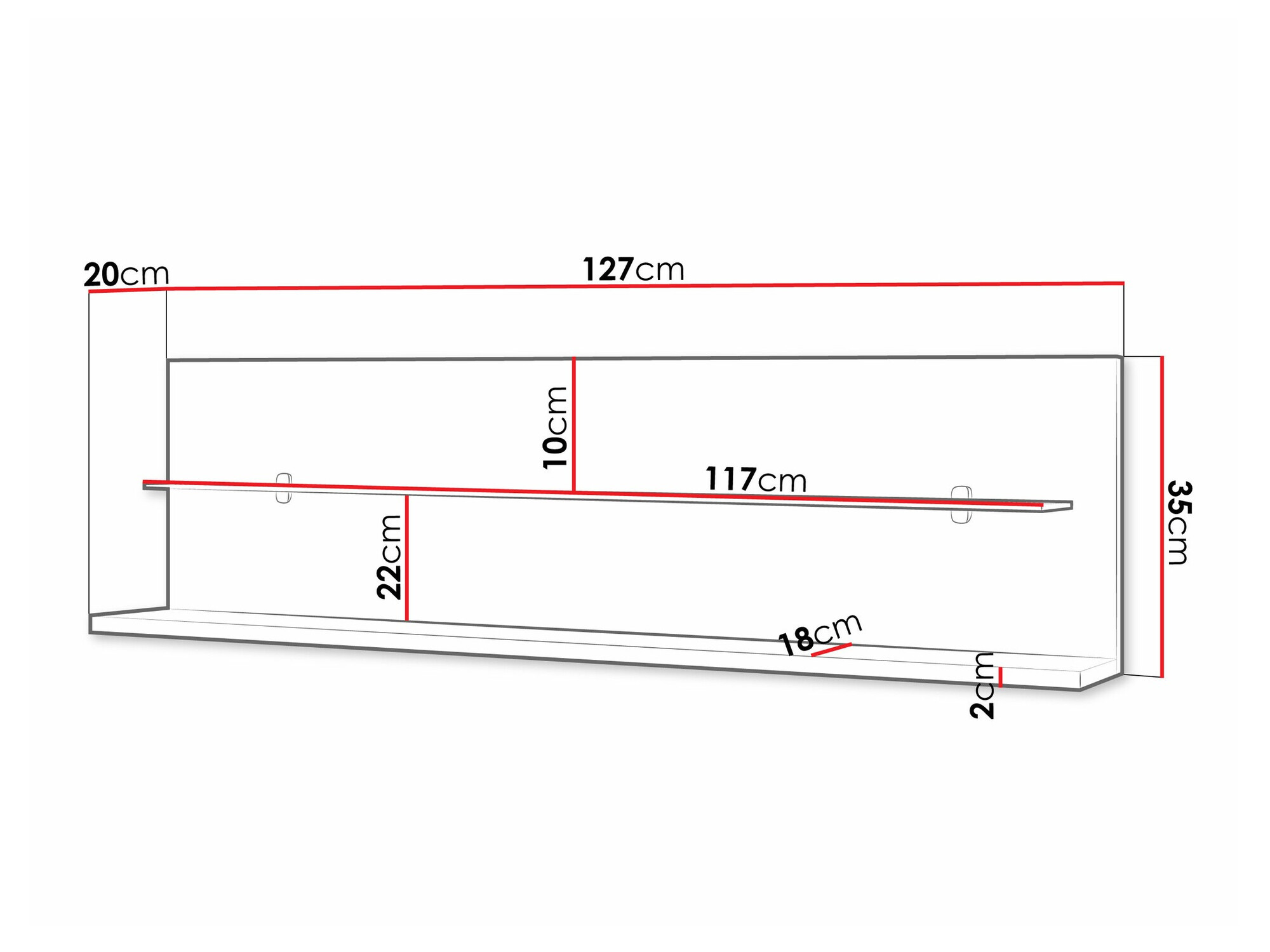 Fali polc Melsali 105