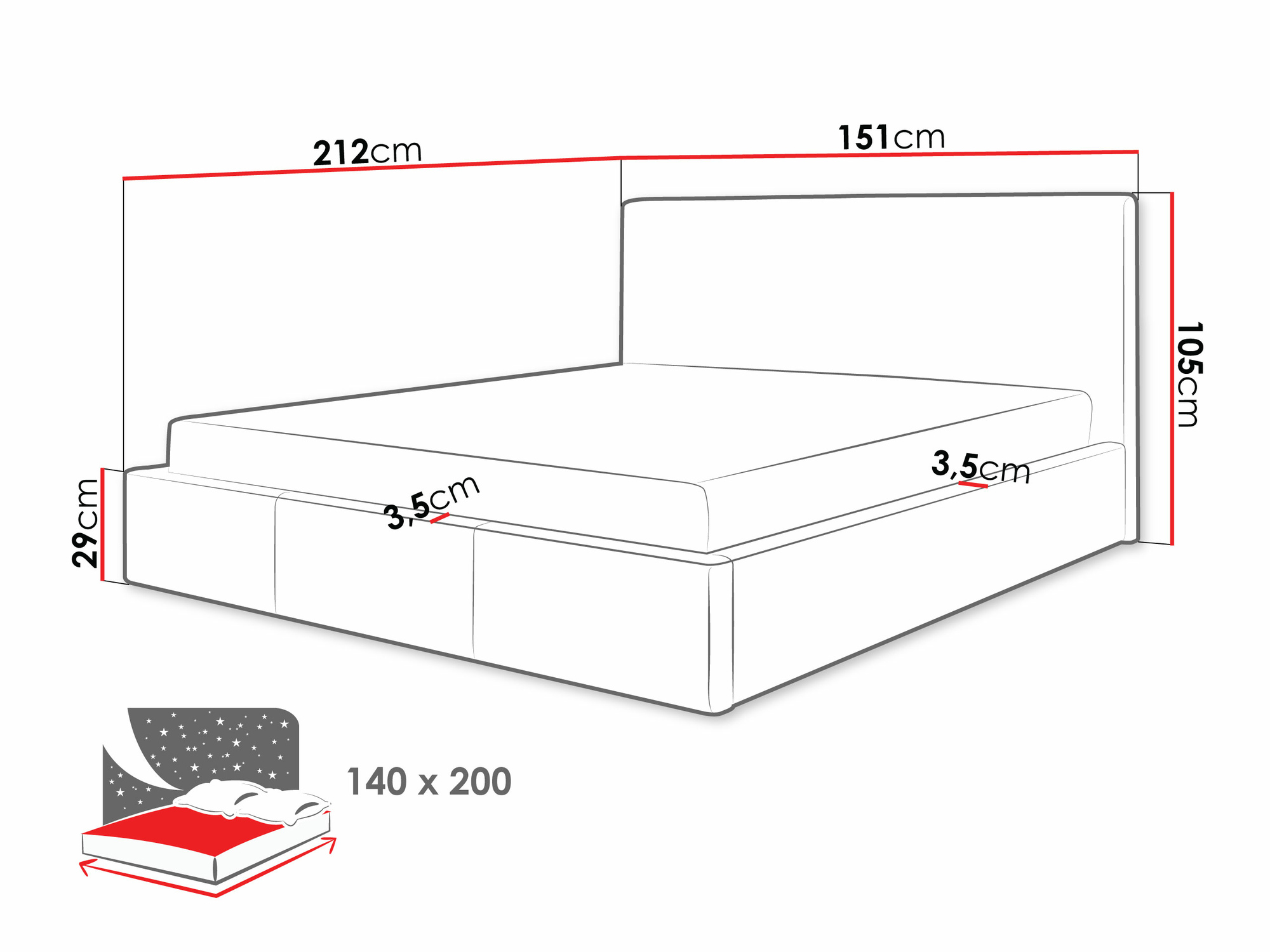 Ágy ComfiDream Velora II (Lars 90)