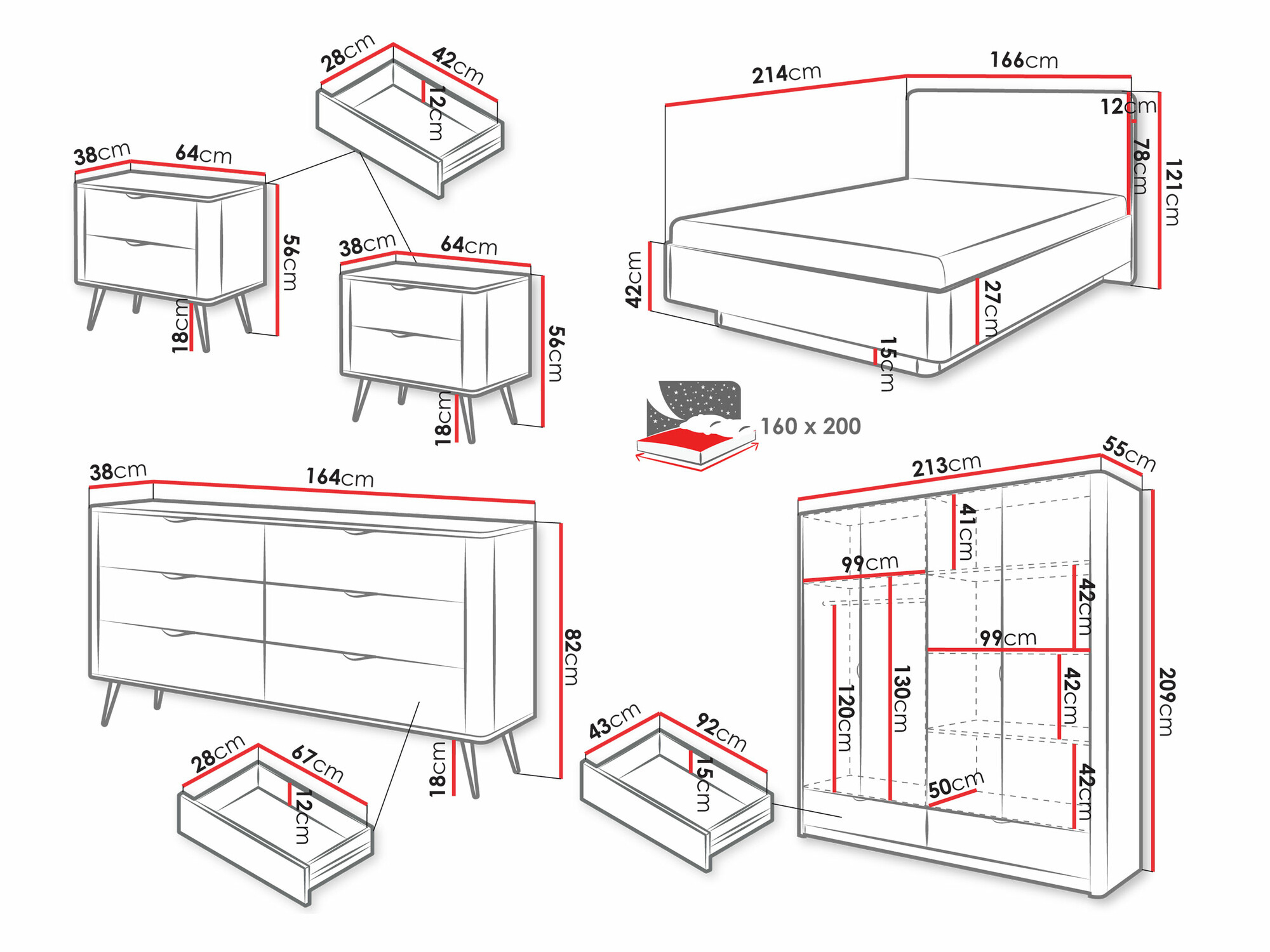 Hálószoba garnitúra Versoe 114