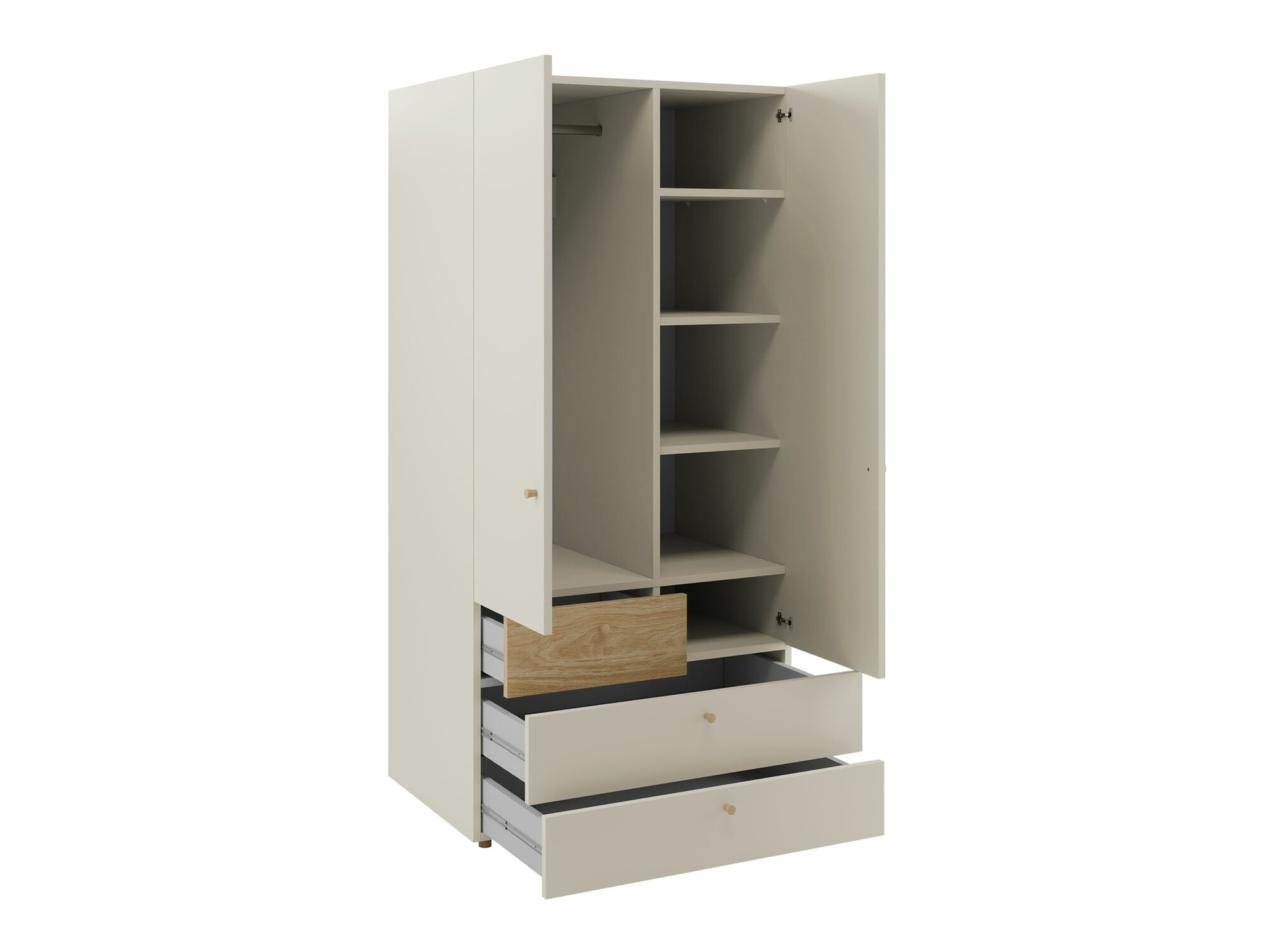 Gardróbszekrény Domcali 101 (Bézs + Tölgy)