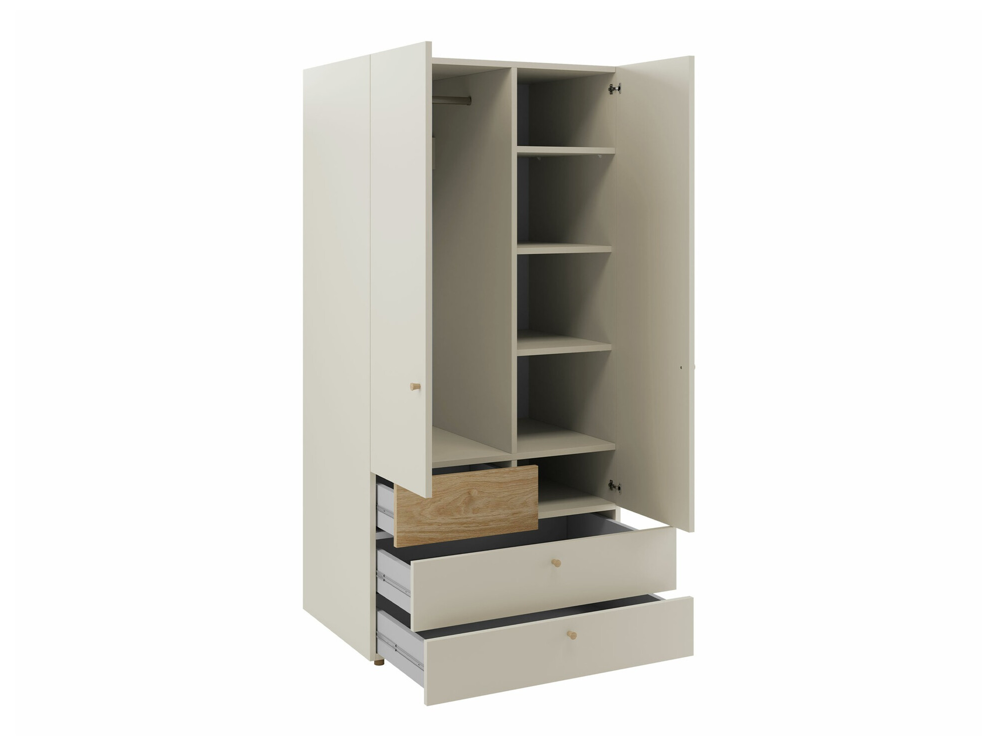 Gardróbszekrény Domcali 101 (Szürke + Tölgy)