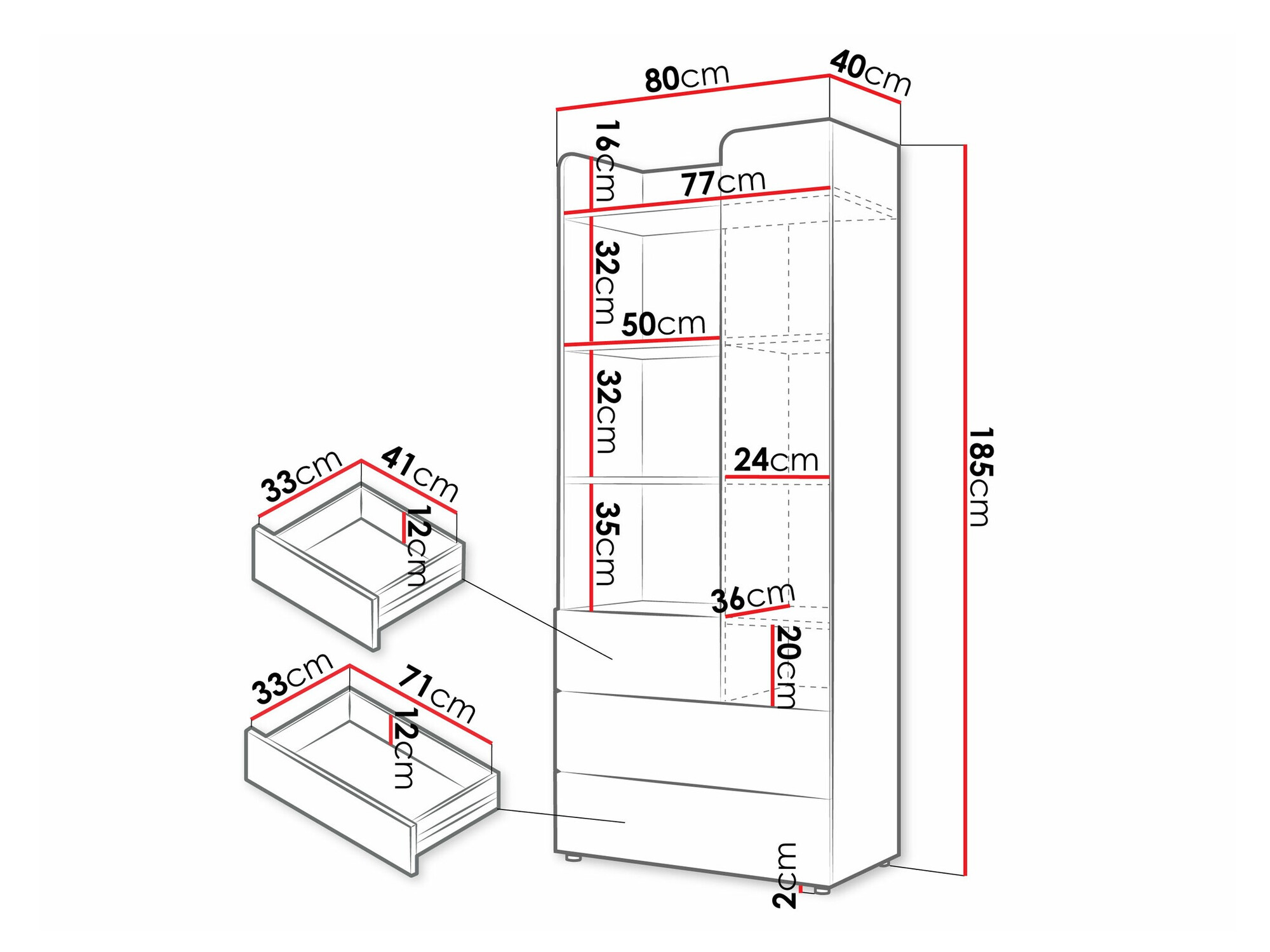 Könyvespolc Domcali 102 (Szürke + Tölgy)