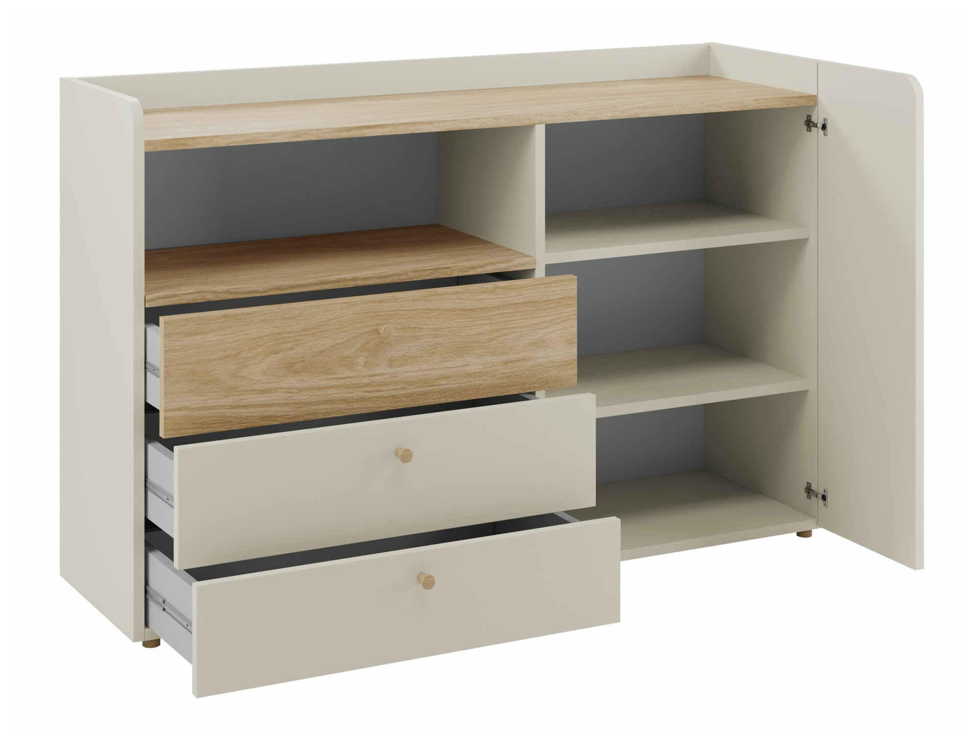 Komód Domcali 107 (Szürke + Tölgy)