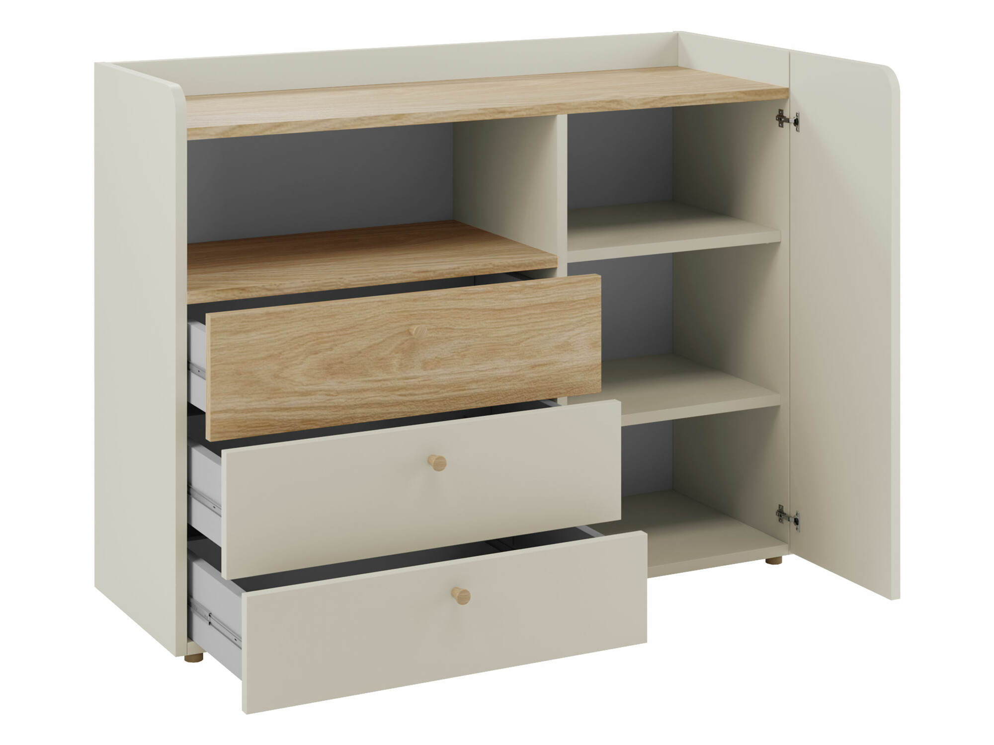 Komód Domcali 108 (Szürke + Tölgy)
