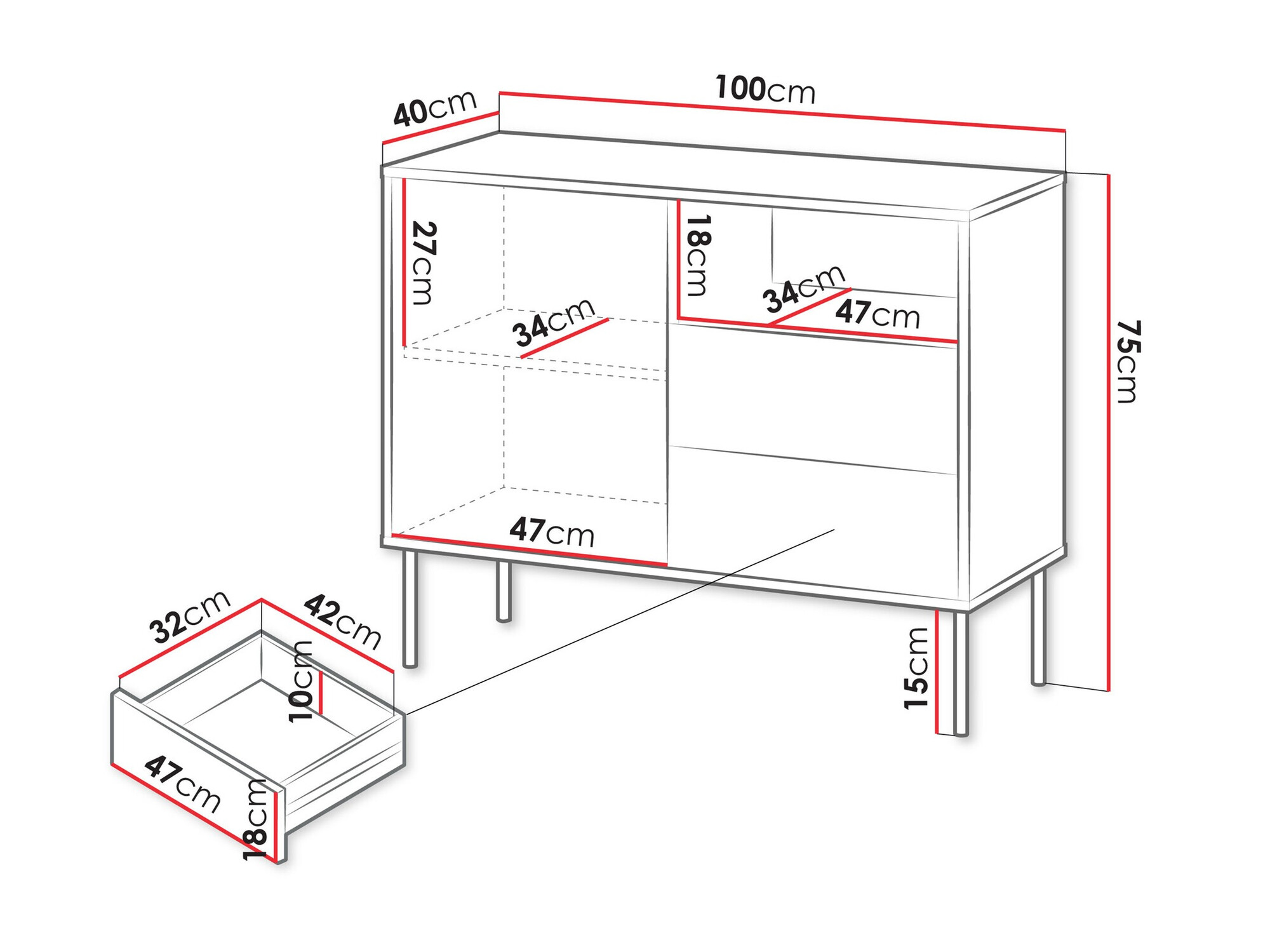 Komód Tolete 100 (Bézs)