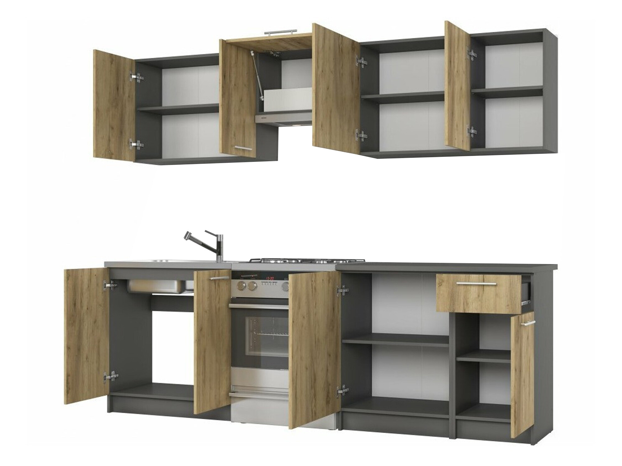 Konyhabútor Houston 856 (Wotan tölgy + Antracit)