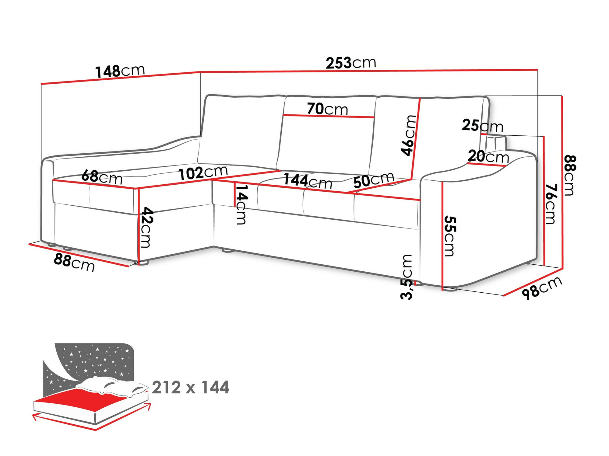 Sarokkanapé Rome 107 (Velo 621)