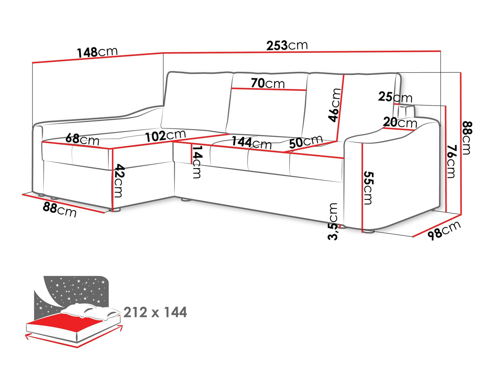 Sarokkanapé Rome 107 (Velo 621)