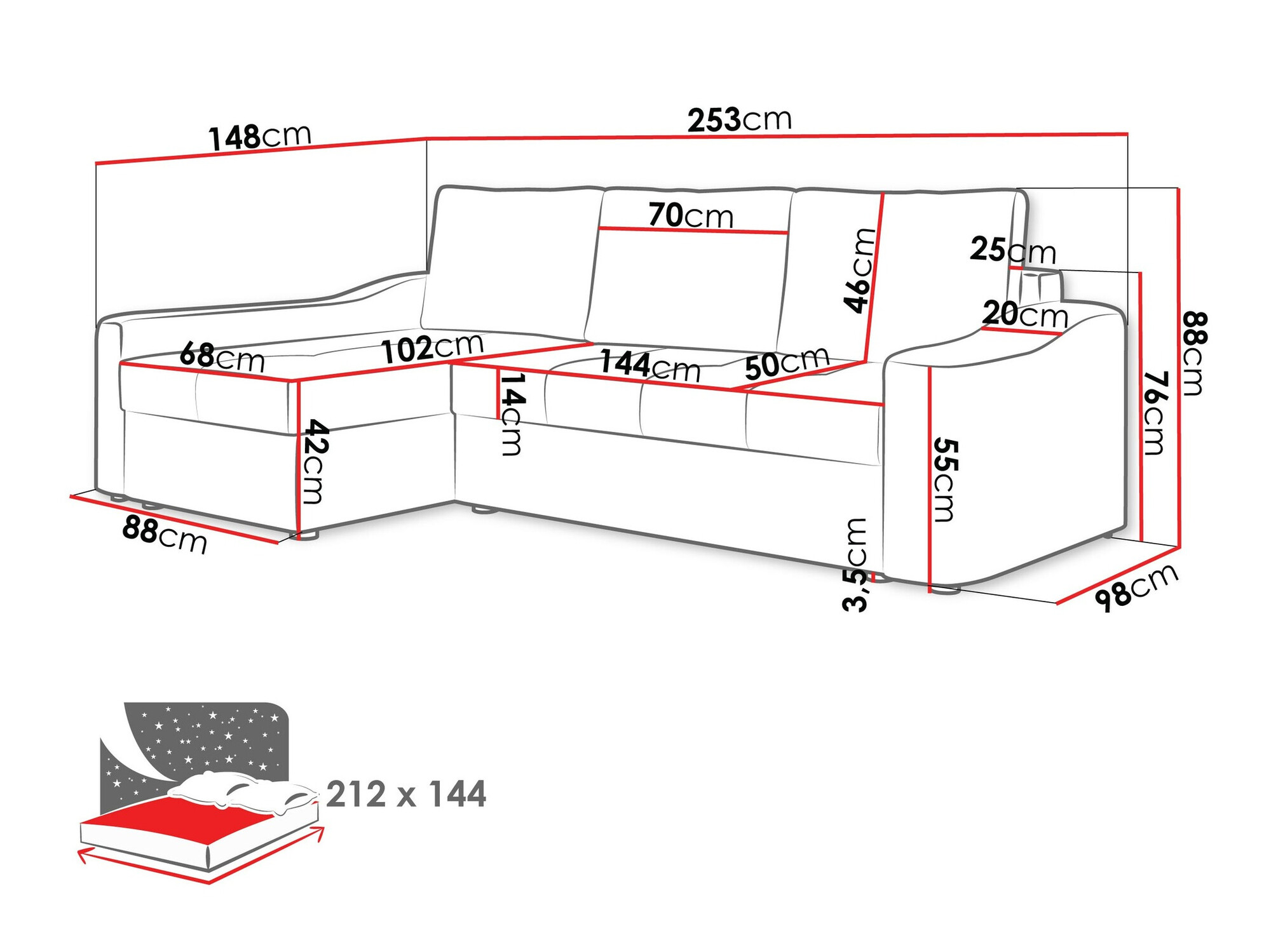 Sarokkanapé Rome 107 (Velo 623)