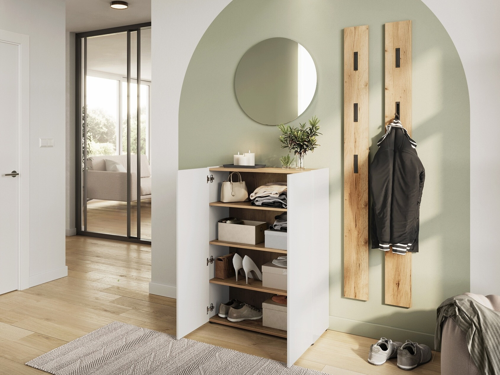 Előszoba garnitúra Lircamu 101 (Fehér)