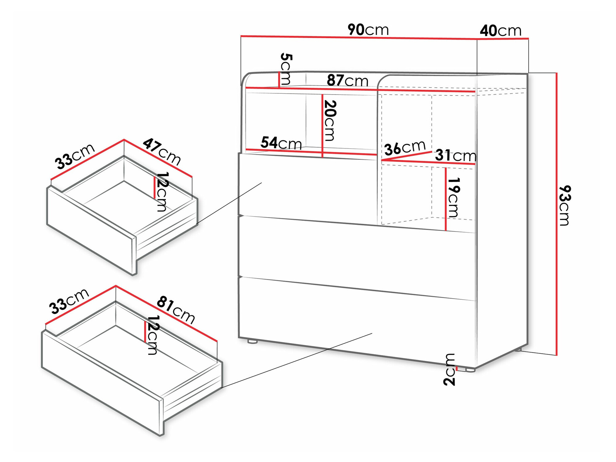 Komód Domcali 109 (Bézs + Tölgy)