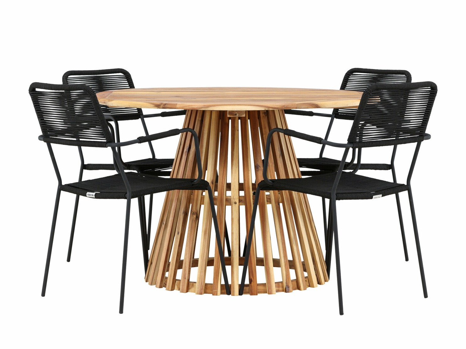 Asztal és szék garnitúra Dallas 4631 (Fekete)