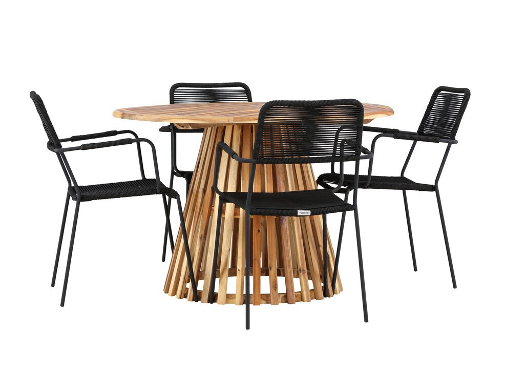 Asztal és szék garnitúra Dallas 4631 (Fekete)