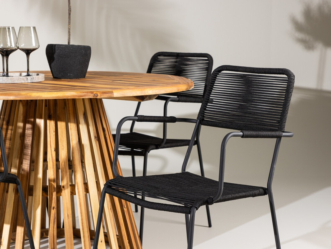 Asztal és szék garnitúra Dallas 4631 (Fekete)