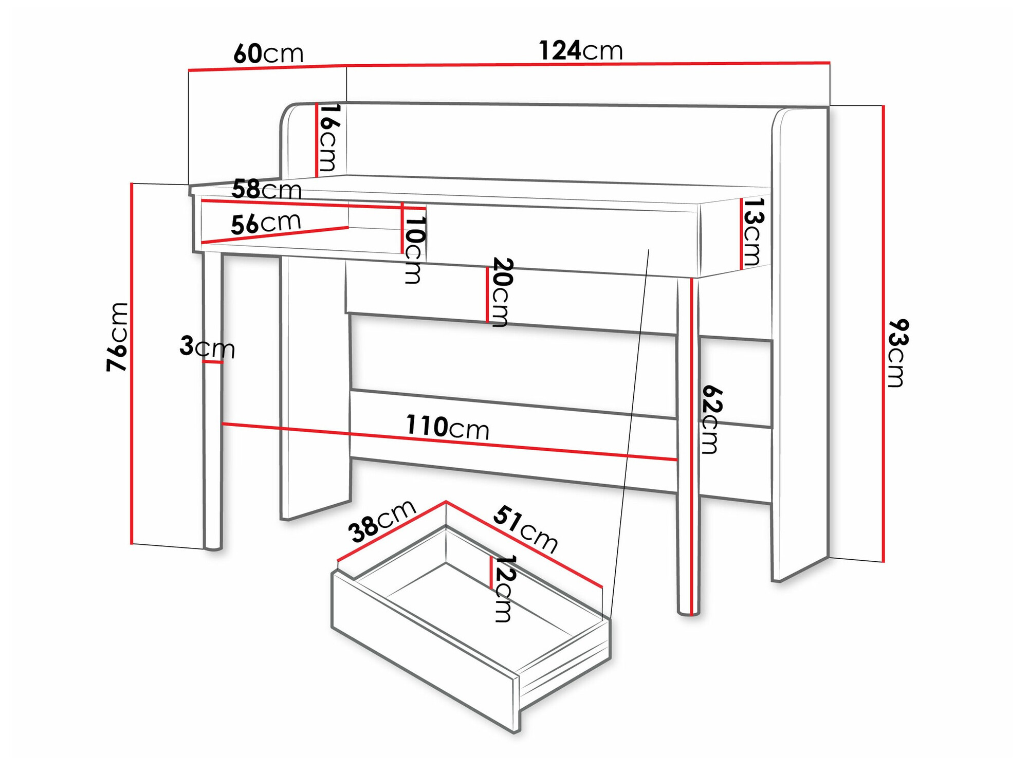 Íróasztal Domcali 110