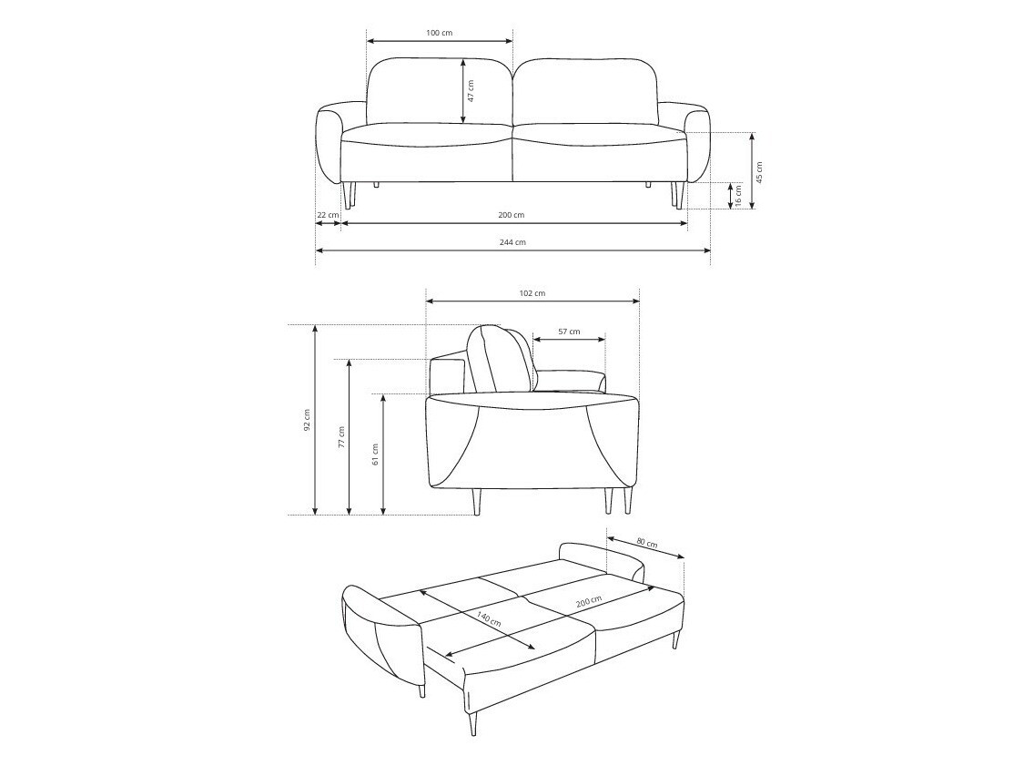 Kanapéágy Kingston 142 (Perfect Harmony 01)