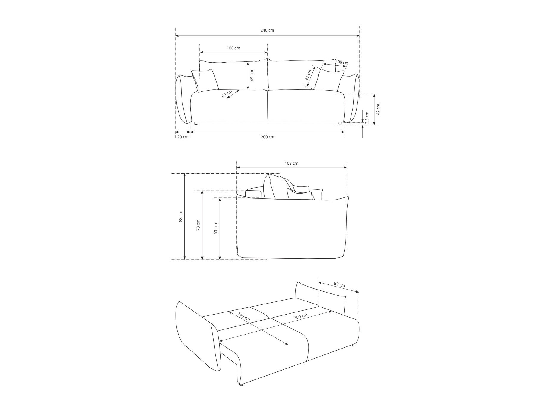 Kanapéágy Kingston 150 (Melody 12)