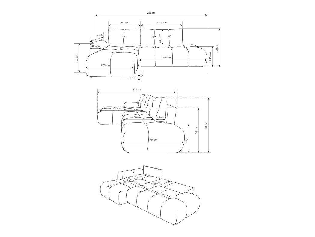 Sarokkanapé Kingston 156 (Curio 09)