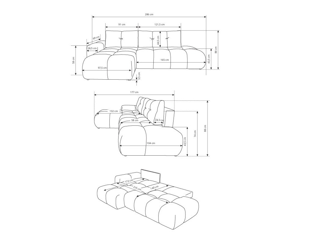 Sarokkanapé Kingston 156 (Perfect Harmony 01)