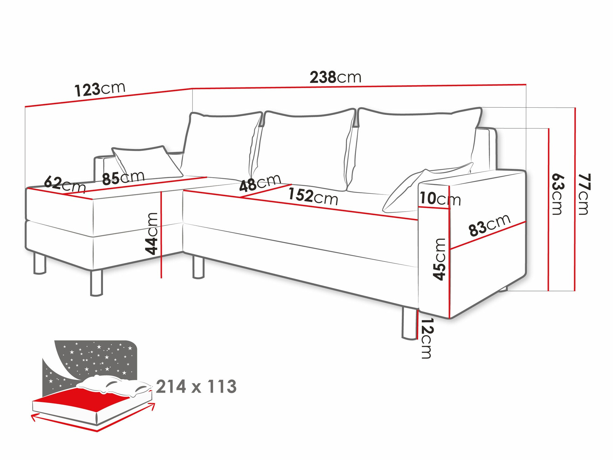 Sarokkanapé Delaware 100 (Alova 04 + Alova 10)