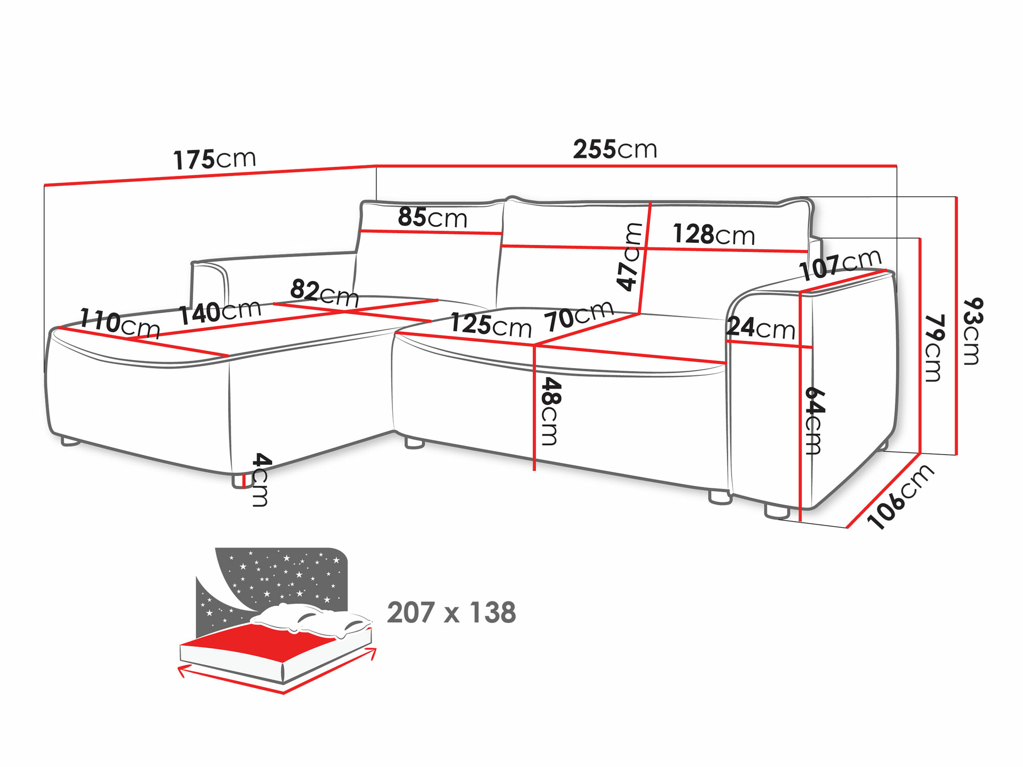 Sarokkanapé TrendyNest Monacha (Pretty 05)