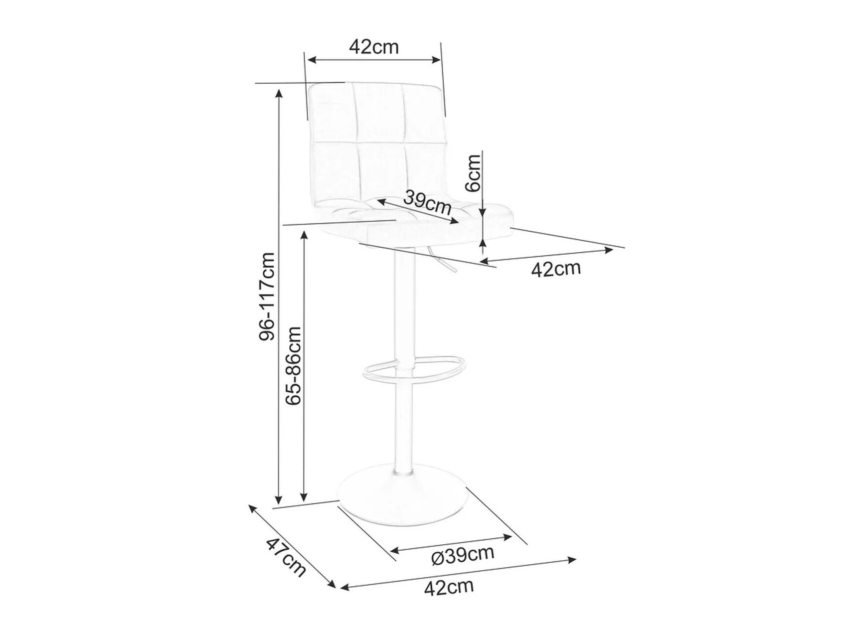 Bárszék Detroit 683 (Fekete)