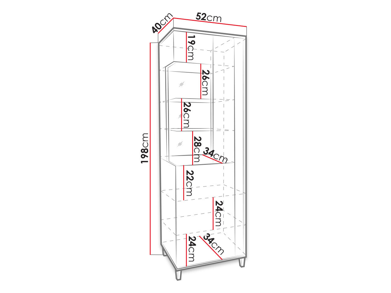 Könyvespolc Livseri 108 (Fehér + Fényes fehér + Világos fa)
