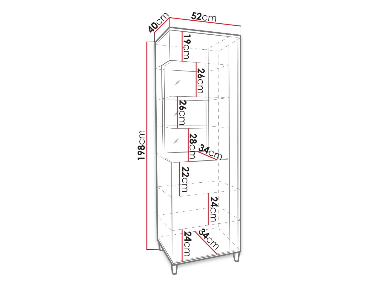 Könyvespolc Livseri 108 (Fehér + Fényes fehér)