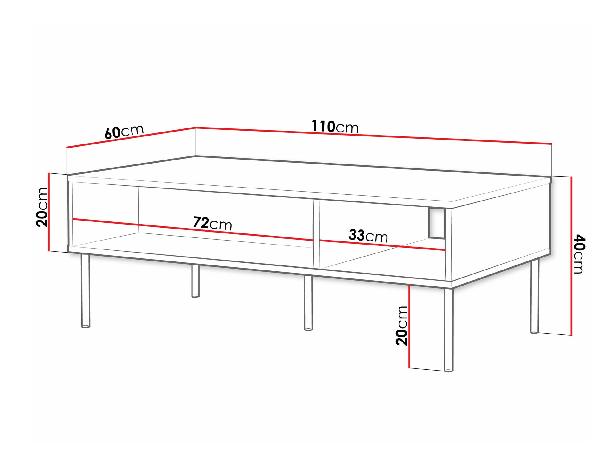 Dohányzóasztal SH8740 sérült csomagolással