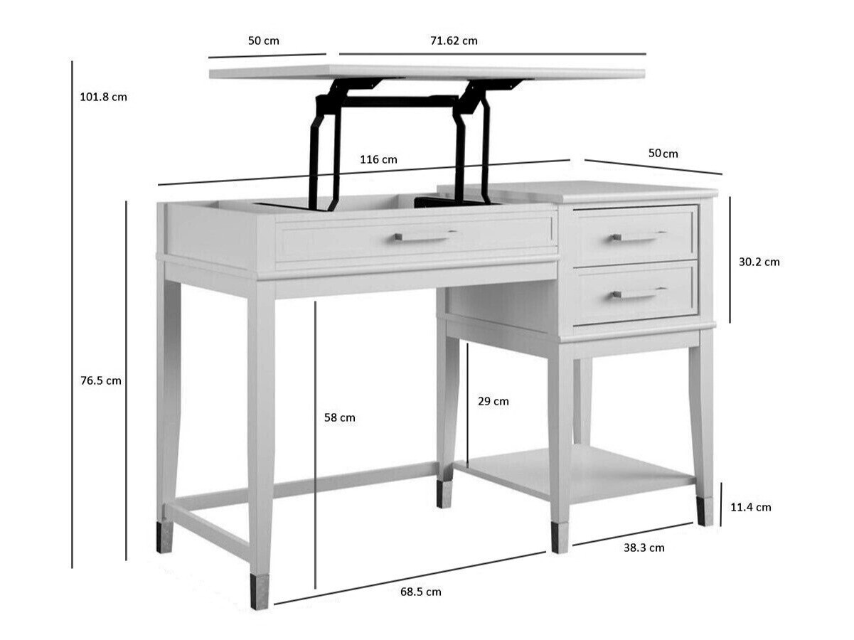 Íróasztal CosmoLiving by Cosmopolitan Belromu 102 (Grafit)