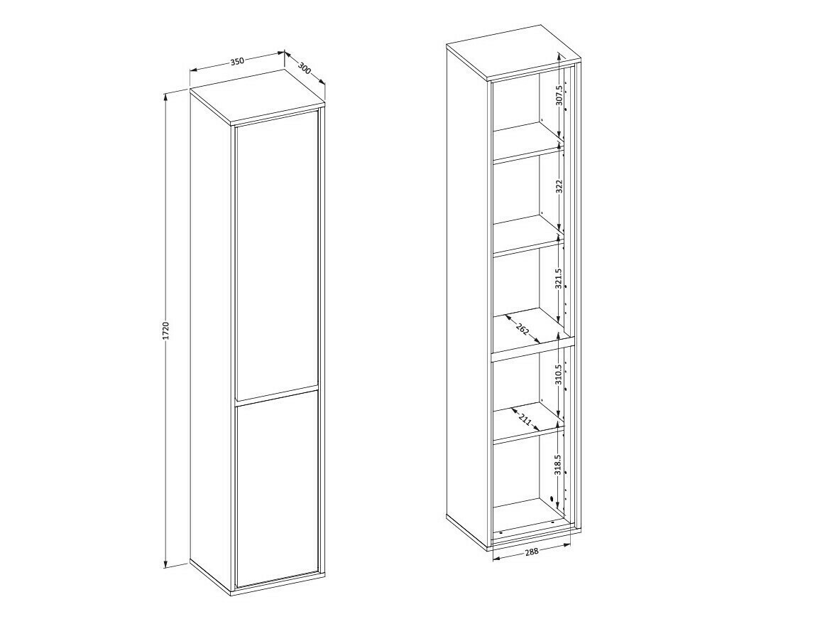 Álló fürdőszoba szekrény Tecavu 101 (Congo)